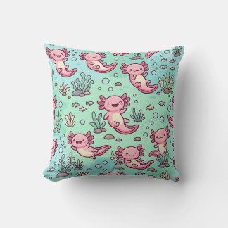 Axolotl-Wurfkissen, pastellfarbenes Muster Kissen