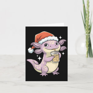 Axolotl Xmas Hat Santa Tree Niedlich Weihnachten P Karte