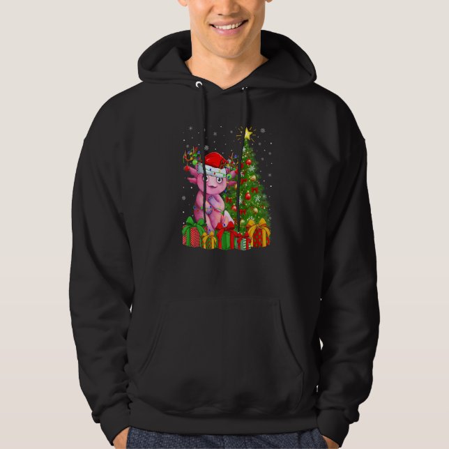 Axolotl  Xmas Holiday Santa Axolotl Christmas Tree Hoodie (Vorderseite)
