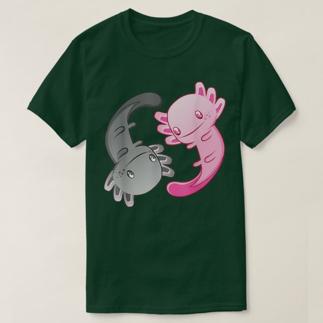 Axolotl Yin Yang Funny Geschenk für Aquarium Fans T-Shirt (Design vorne)