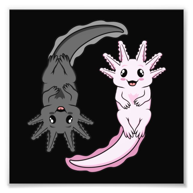 Axolotl Yin Yang Kawaii Animal Axolotls Lover Owne Fotodruck (Vorne)