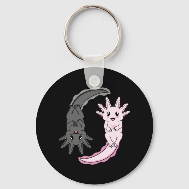 Axolotl Yin Yang Kawaii Animal Axolotls Lover Owne Schlüsselanhänger (Vorderseite)