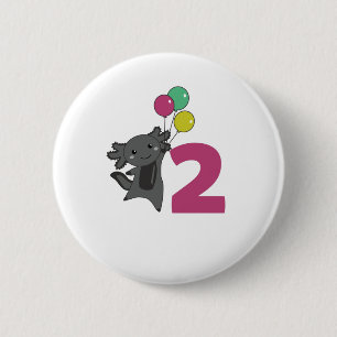 Axolotl Zweitgeburtstag für Kinder Button