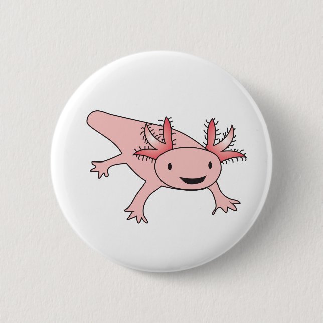 Axolotlniedlicher Salamander Button (Vorderseite)