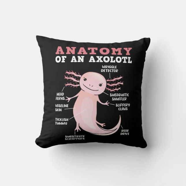 Axolotls Anatomie eines Axolotl Kawaii Kissen (Vorderseite)