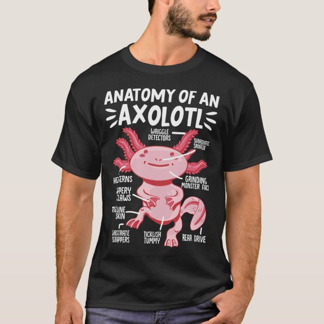Axolotls Anatomie eines Axolotl Kawaii T-Shirt (Vorderseite)