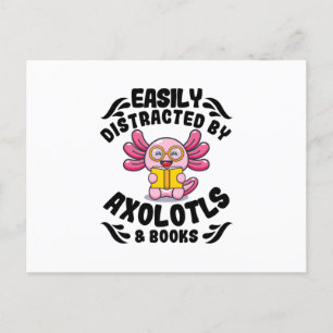 Axolotls & Books Reading Pets Cute Axolotl Ohrs Postkarte