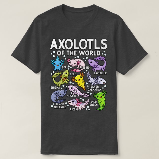 Axolotls der Welt Niedlich Kawaii Axolotl T-Shirt (Design vorne)