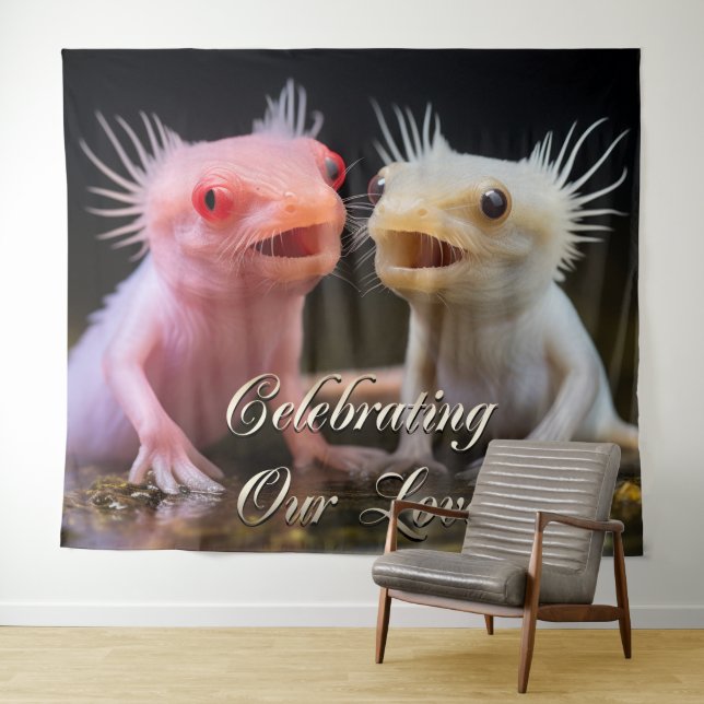 Axolotls Fish Party Backdrop Photo Wall Art Banner Wandteppich (Beispiel (Horizontal))