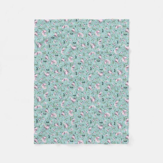 Axolotls in Blau Fleecedecke (Vorderseite)