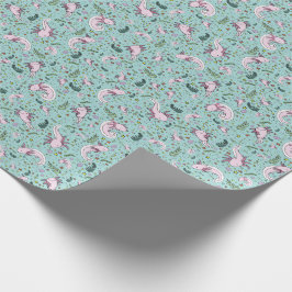 Axolotls in Blau Geschenkpapier