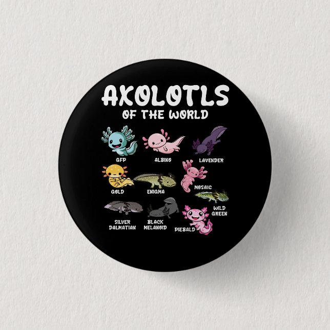 Axolotls of the World Niedlich Kawaii Axolotl Love Button (Vorderseite)