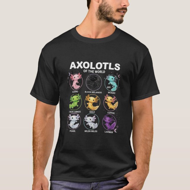 Axolotls of the World T-Shirt (Vorderseite)