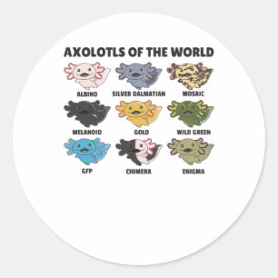 Axolotls von den süßen Tieren der Welt Axolotl Runder Aufkleber
