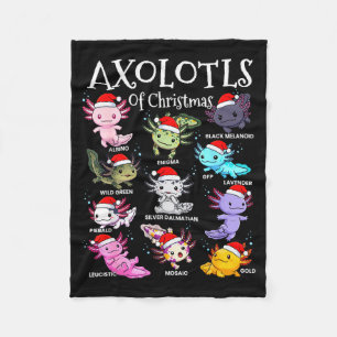 Axolotls Weihnachtsmann Hut Weihnachten Pyjama Süß Fleecedecke