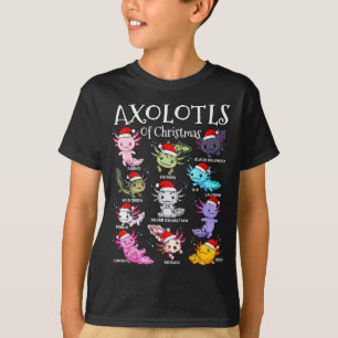 Axolotls Weihnachtsmannmütze Weihnachts-Pyjama Süß T-Shirt
