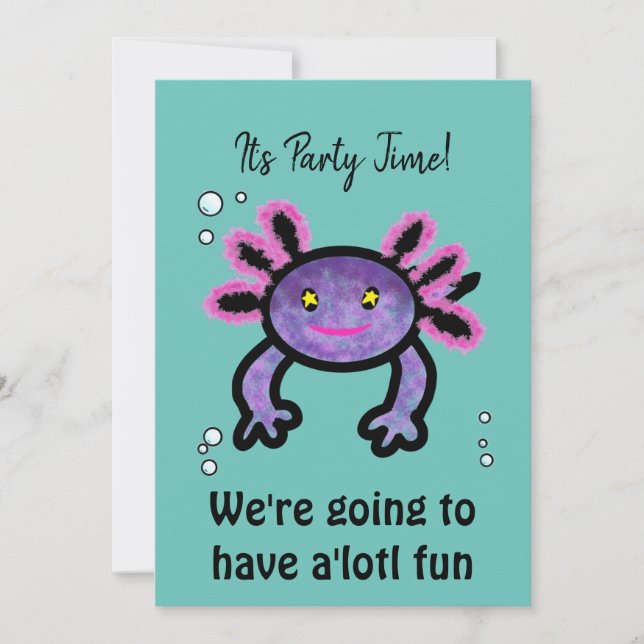 Axoltl-Party Einladung (Vorderseite)