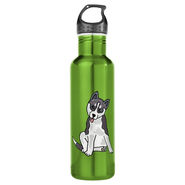 AXT fantastischer sibirischer Schlittenhund Trinkflasche (Vorderseite)