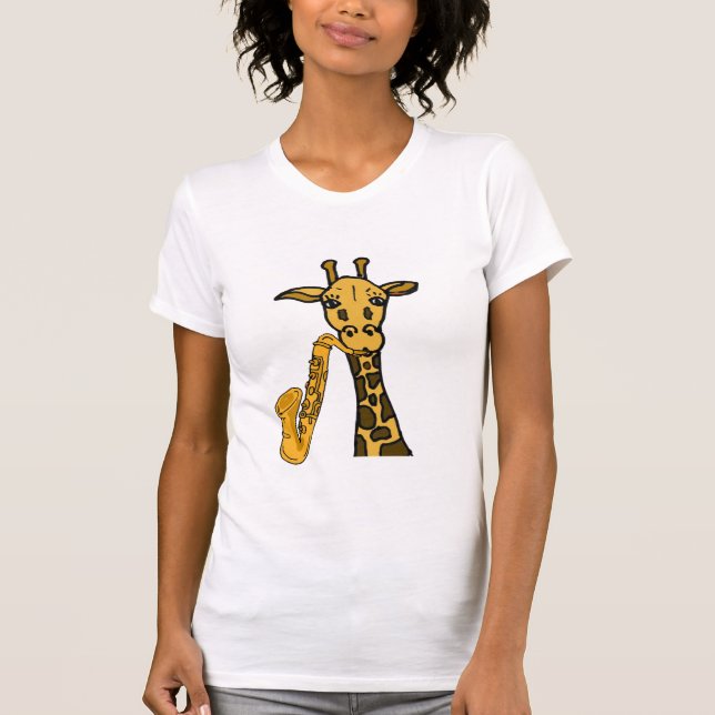 AXT Giraffe, die das Sax-Shirt spielt T-Shirt (Vorderseite)