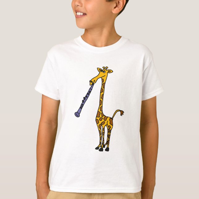 AXT Giraffe, die den Clarinet spielt T-Shirt (Vorderseite)