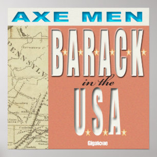 Axt-Männer B-A-R-A-C-K im USA-Plakat Poster
