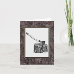 Axt und Stumpf Notecard Karte