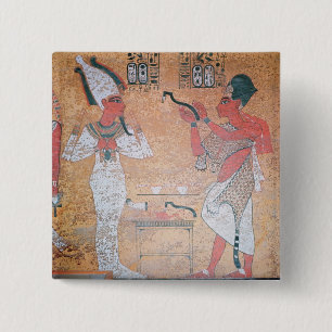 Ay darstellend die Eröffnung der Mundzeremonie Button