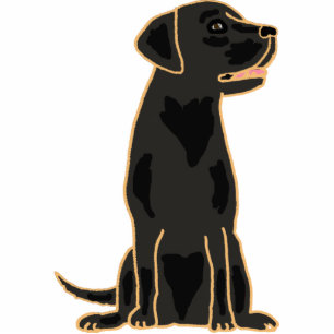 AY-, schwarze Labrador-Cartoon-Foto-Skulptur Freistehende Fotoskulptur