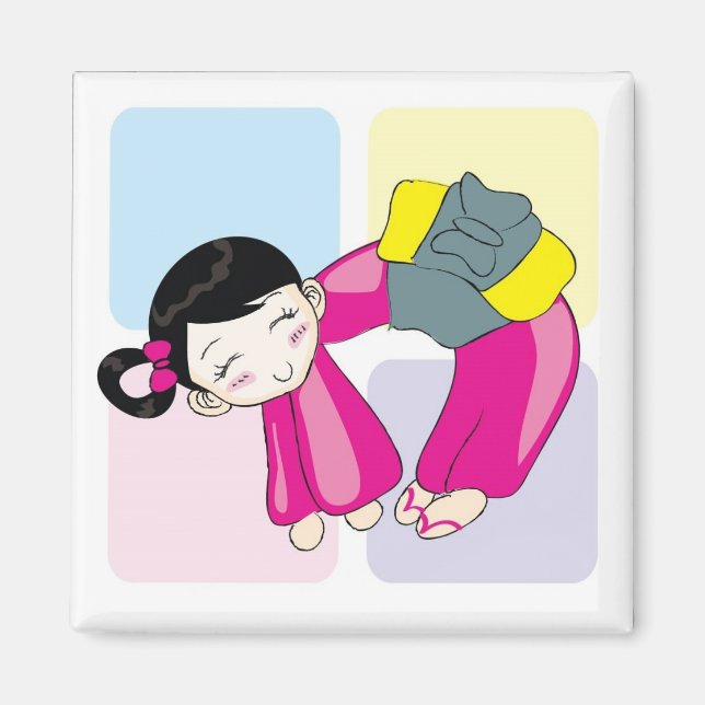 Aya-chan O-shape Square Magnet (Vorne)