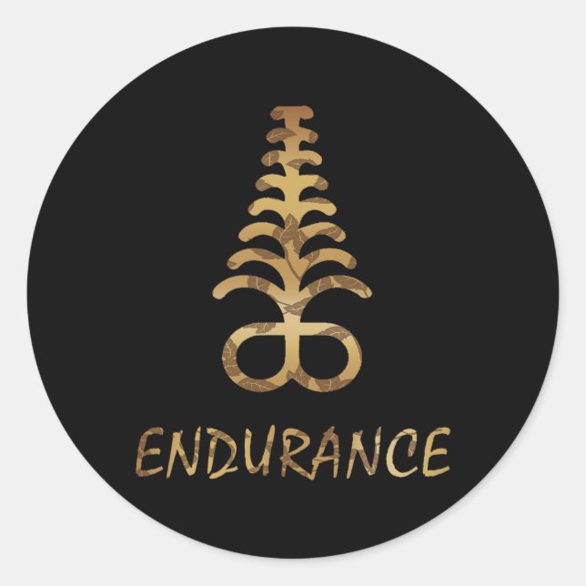 Aya Endurance Adinkra Symbol Ghana West African Et Runder Aufkleber (Vorderseite)