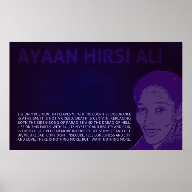 Ayaan Hirsi Ali | Kein kognitives Dissony Poster (Vorne)