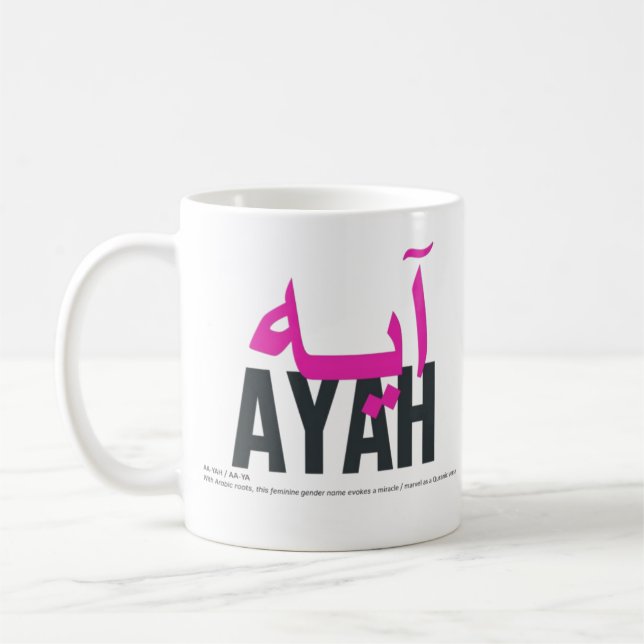 Ayah Name Bedeutung und Äußerung Kaffeetasse (Links)