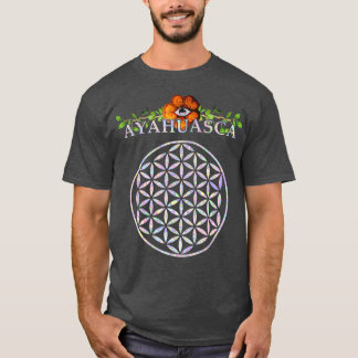 Ayahuasca Mandala Heilige Geometrie Blume des Lebe T-Shirt