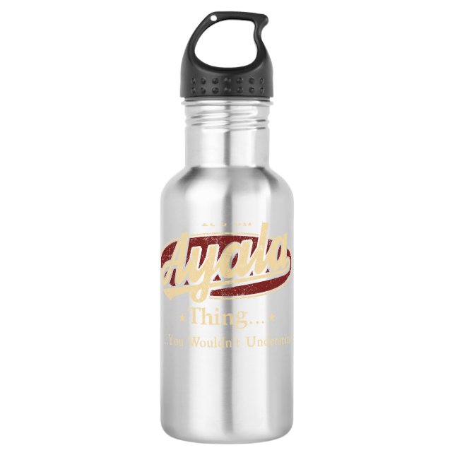 AYALA Sache Name Wasser Flasche Edelstahlflasche (Vorderseite)