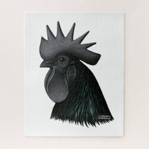 Ayam Cemani Rooster Head Puzzle