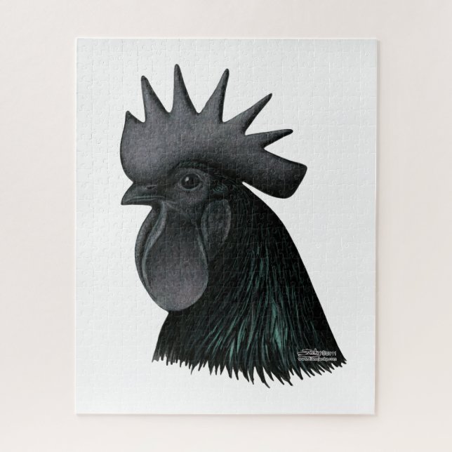 Ayam Cemani Rooster Head Puzzle (Vertikal)