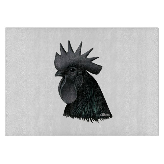 Ayam Cemani Rooster Head Schneidebrett (Vorderseite)