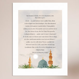 Ayatul Kursi Deutsche Übersetzungsplakat Koran 2:2 Poster