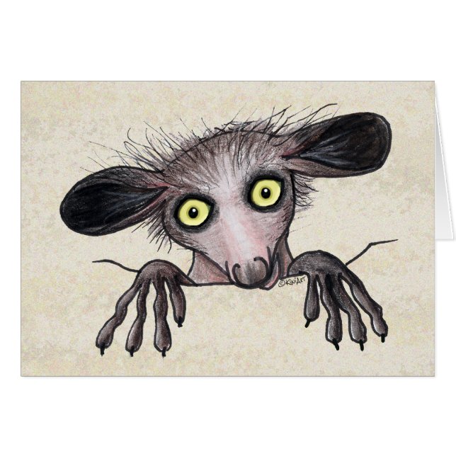 Aye-aye Lemur Note Card (Vorderseite (Horizontal))