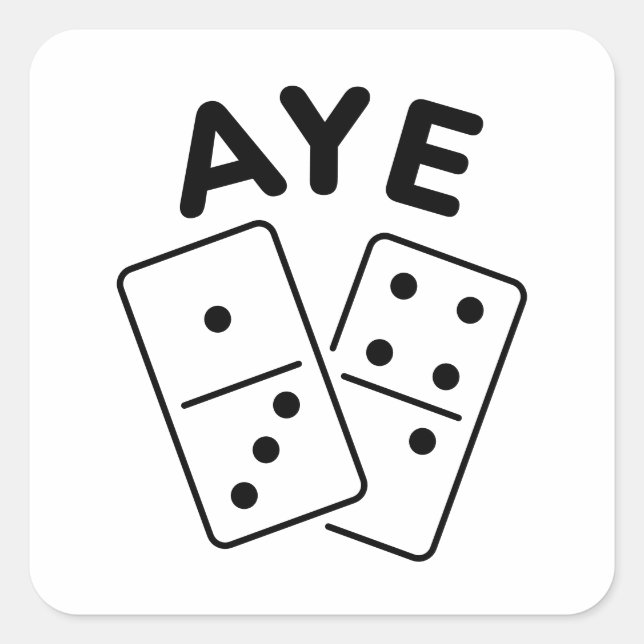 'Aye Domino' K-Pop Boygroup Meme Quote Quadratischer Aufkleber (Vorderseite)