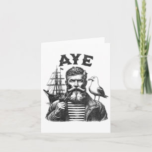 Aye - Kapitän von Fisherman Sailor mit Rohr Karte