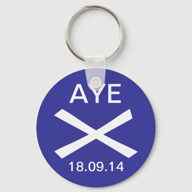 Aye to Scottish Independence Keyring Schlüsselanhänger (Vorderseite)