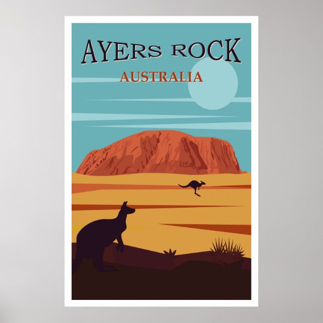 Ayers Rock, Australia Travel Poster (Vorne)
