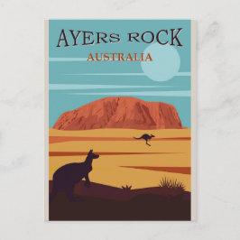 Ayers Rock Australia Vintage Travel Poster Postkarte
