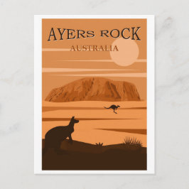 Ayers Rock Australia Vintage Travel Poster Postkarte