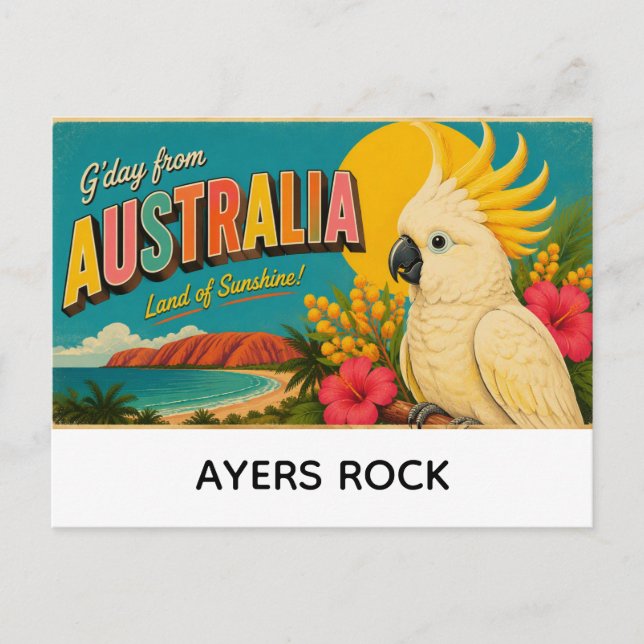 Ayers Rock, Australien Grüße Feiertagspostkarte (Vorderseite)