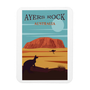 Ayers Rock, Australien Reiseplakat Magnet