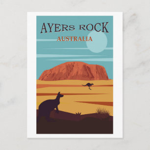 Ayers Rock, Australien Reiseplakat Postkarte
