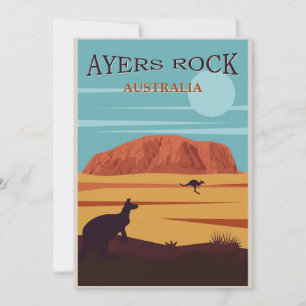 Ayers Rock Australien Vintage Reise Flat Card