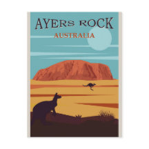 Ayers Rock Australien Vintage Reiseposter